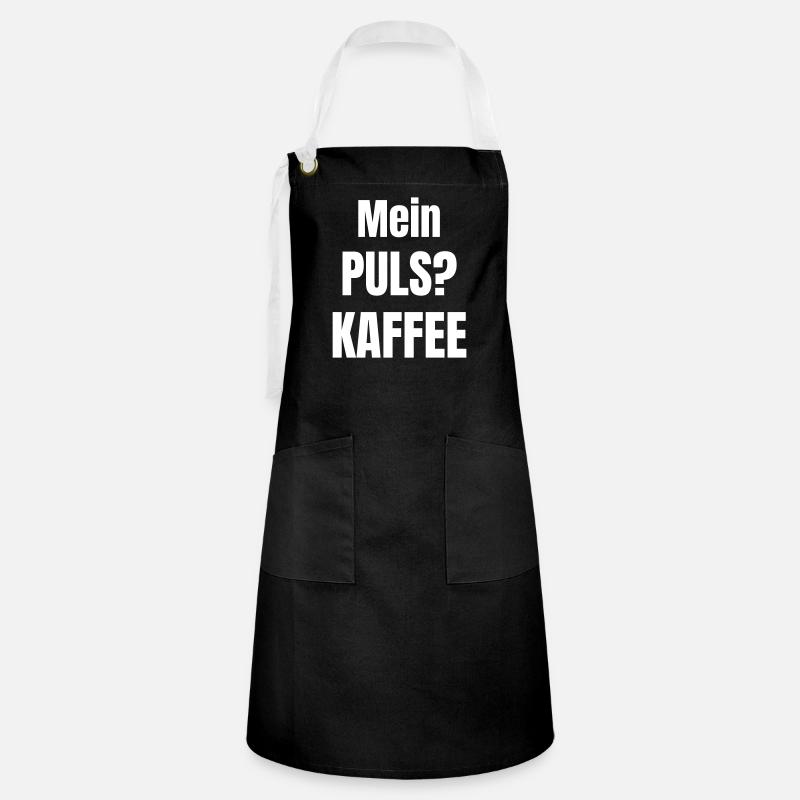 My pulse? Coffee - Artisan Apron - black/white