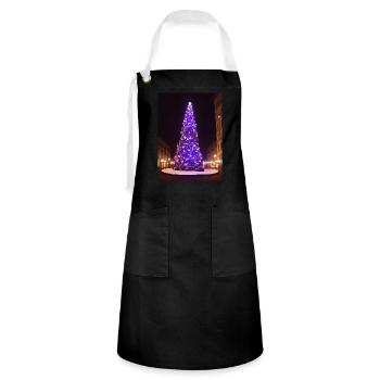 Purple Christmas Tree - Artisan Apron - black/white - Front - Zoe (177cm)