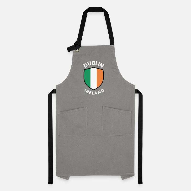 Dubliner Schild mit den Farben Irlands Kontrastschürze