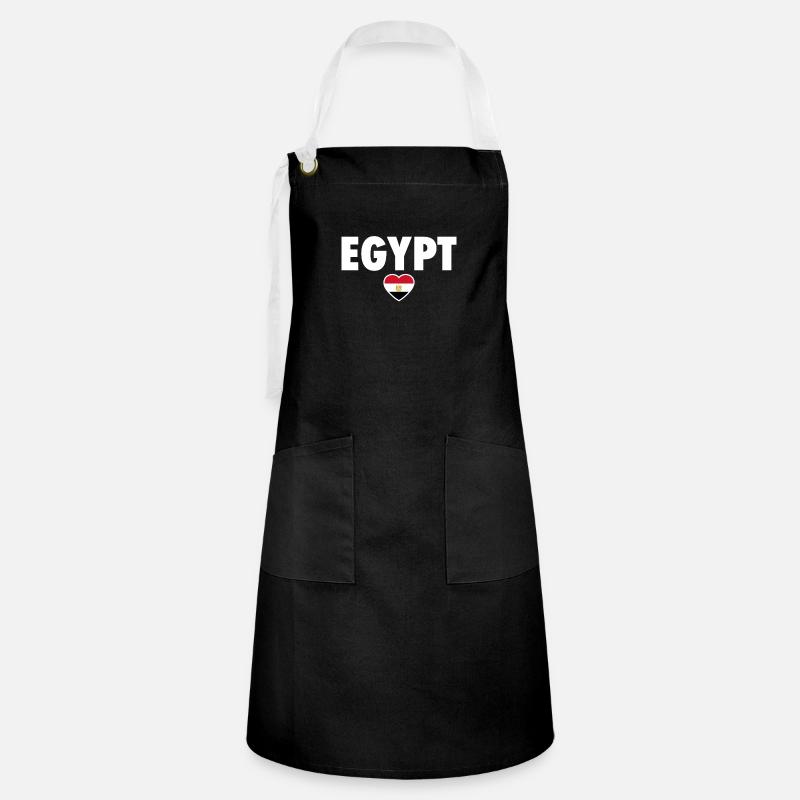 Egypte Drapeau égyptien Egyptien - Tablier contrasté - noir/blanc