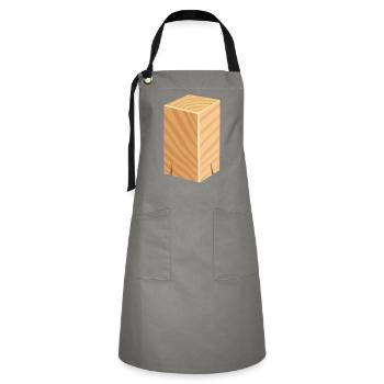 Milled block of wood upright - Artisan Apron - grey/black - Front - Zoe (177cm)