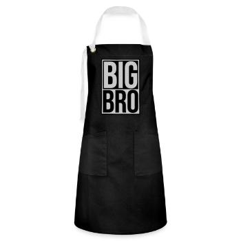 Schild Big Bro Logo - Kontrastschürze - Schwarz/Weiß - Vorne - Zoe (177cm)