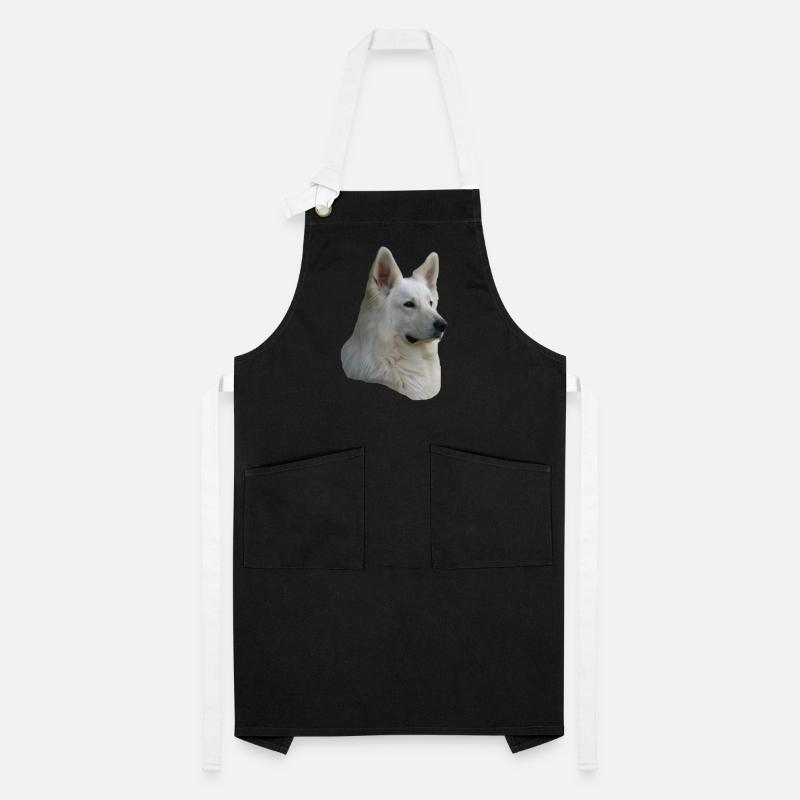 White Shepherd Head Artisan Apron