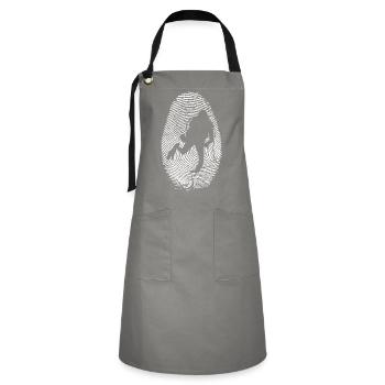 Sauvetage d’empreintes digitales : silhouette de la main secourable - Tablier contrasté - gris/noir - Devant - Zoe (177cm)