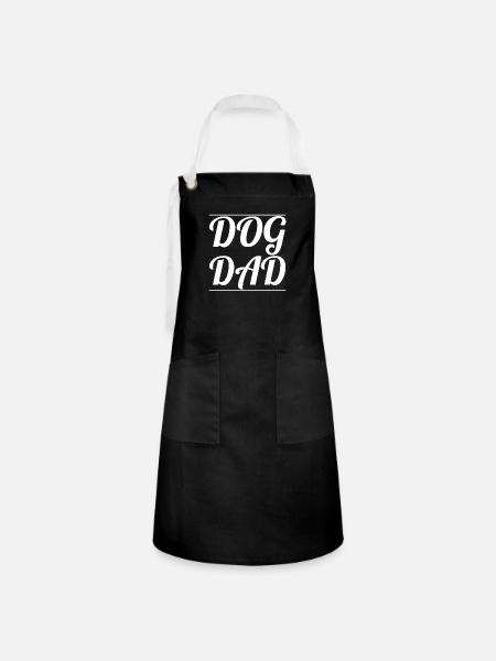 dog - dog dad - Kontrastschürze - Schwarz/Weiß