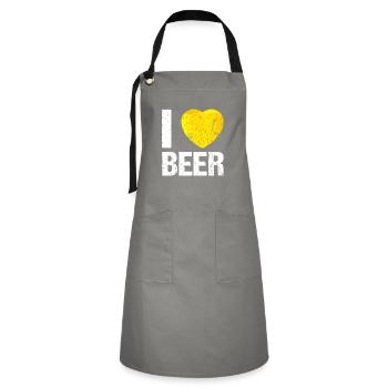 I love Beer Bier - Artisan Apron - grey/black - Front - Zoe (177cm)