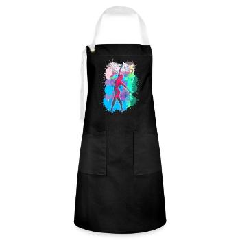 Dancer, dancing, illustration, dancer, graffiti - Artisan Apron - black/white - Front - Zoe (177cm)