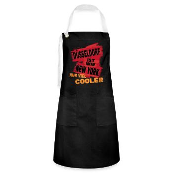Düsseldorf Germany Saying is like New York - Artisan Apron - black/white - Front - Zoe (177cm)