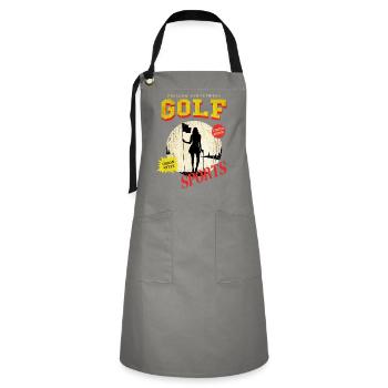 Golf Golfing Golfer Sport Hobby Club Vintage - Artisan Apron - grey/black - Front - Zoe (177cm)