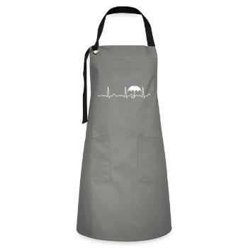 Umbrella - heartbeat, pulse, heart line, ECG - Artisan Apron - grey/black - Front - Zoe (177cm)