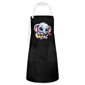 Elephant Playing the guitar Jumbo Melodies Baby Te - Artisan Apron - black/white - Front - Zoe (177cm)