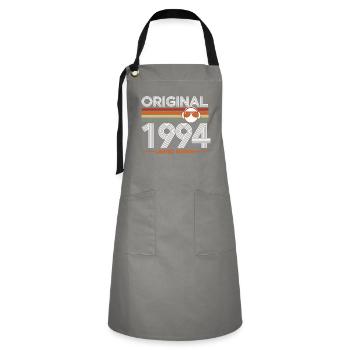 1994 - Kontrastschürze - Grau/Schwarz - Vorne - Zoe (177cm)