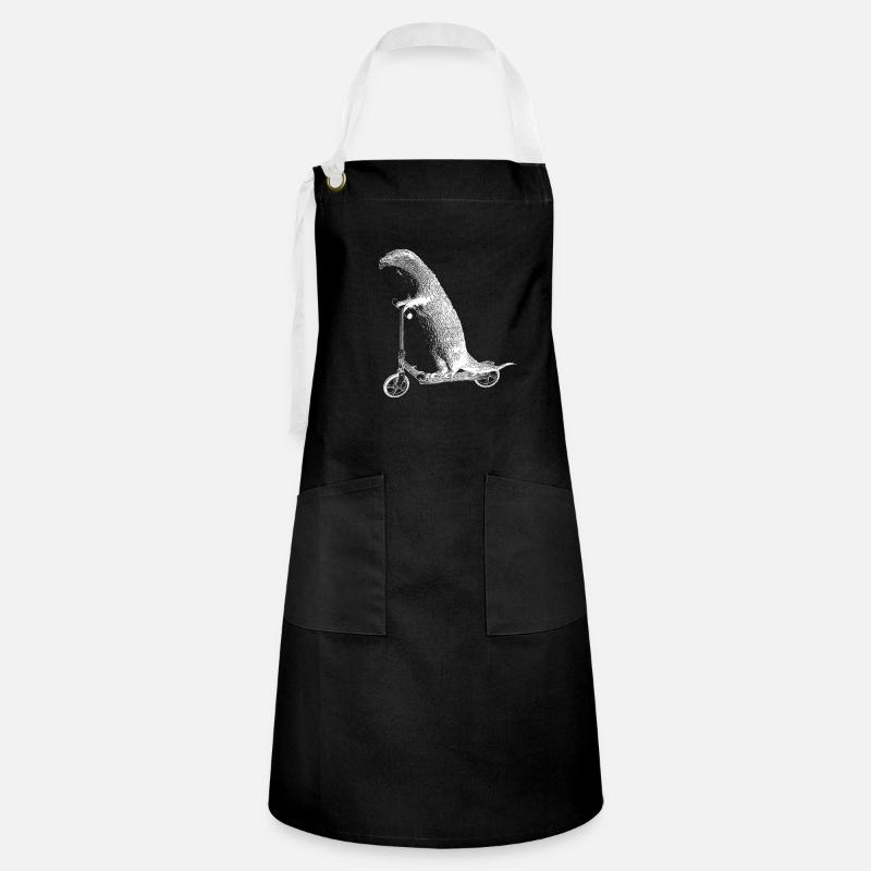 rolling otter - Artisan Apron - black/white