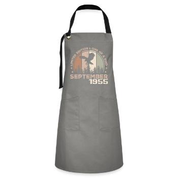 Incomparable since September 1955 69 Anniversary - Artisan Apron - grey/black - Front - Zoe (177cm)