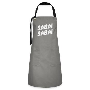 Sabai Sabai - Thailand - Kontrastschürze - Grau/Schwarz - Vorne - Zoe (177cm)