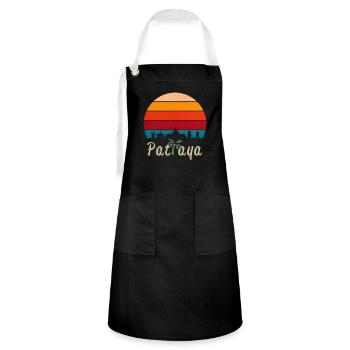 Pattaya Thailand Skyline - Artisan Apron - black/white - Front - Zoe (177cm)
