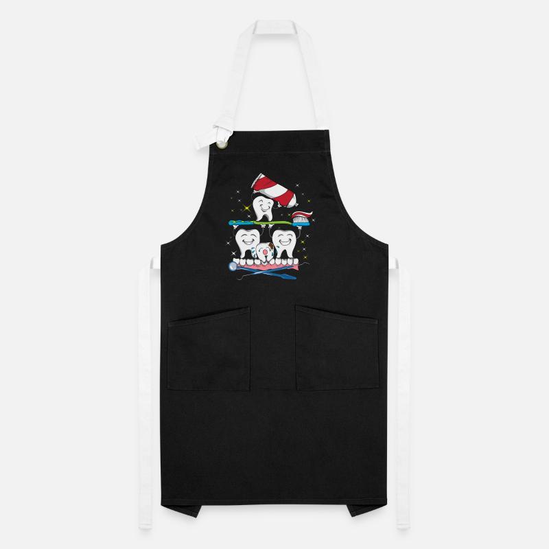 Dentist's office brushing teeth toothpaste Artisan Apron