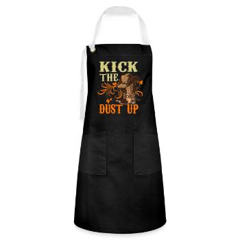 Western Kick The Dust Up Cowboy Hat Cowboy Boots - Artisan Apron - black/white - Front - Zoe (177cm)