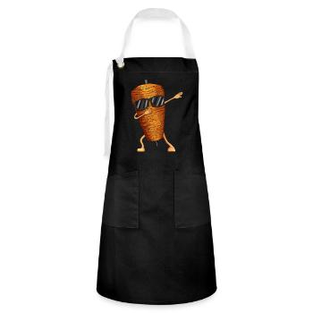 Doner kebab lover doner kebab brochette de viande dabbing - Tablier contrasté - noir/blanc - Devant - Zoe (177cm)