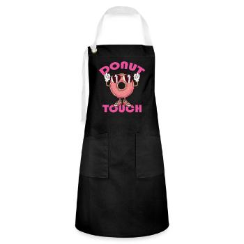 Donut Touch Sweet Halloween Children's Day Holiday - Artisan Apron - black/white - Front - Zoe (177cm)