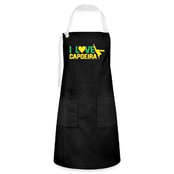 Capoeira Cadeau Brésil Arts Martiaux Capoeira - Tablier contrasté - noir/blanc - Devant - Zoe (177cm)