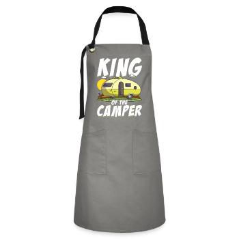 King Of The Camper Funny Camping - Artisan Apron - grey/black - Front - Zoe (177cm)