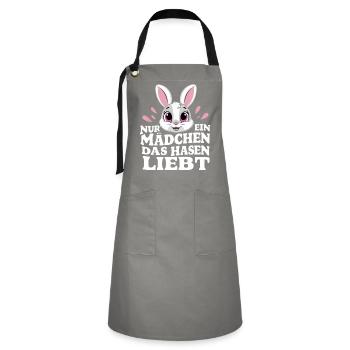 Bunny Bunnies Lapin Animal de compagnie - Tablier contrasté - gris/noir - Devant - Zoe (177cm)