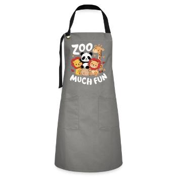 Animaux du zoo Gardien de zoo - Tablier contrasté - gris/noir - Devant - Zoe (177cm)