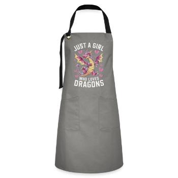 Dragon Mystique Dragon Fantasy - Tablier contrasté - gris/noir - Devant - Zoe (177cm)