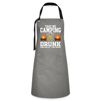 Camping Campfire Camper - Artisan Apron - grey/black - Front - Zoe (177cm)