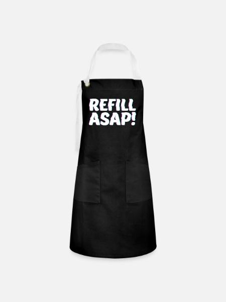 Refill Asap - Kontrastschürze - Schwarz/Weiß