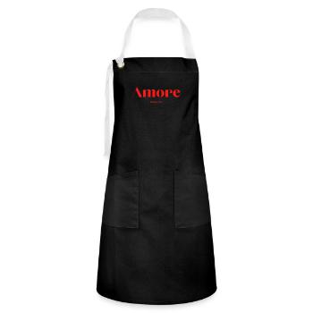 t shirt amore dolce vita gift - Artisan Apron - black/white - Front - Zoe (177cm)