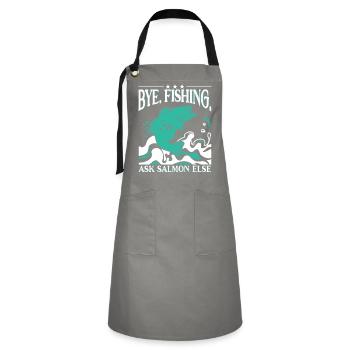 Salmon Fishing - Artisan Apron - grey/black - Front - Zoe (177cm)