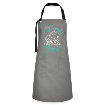 Fishing Thoughts - Artisan Apron - grey/black - Front - Zoe (177cm)