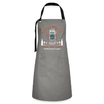 Bartenders shaking - Kontrastschürze - Grau/Schwarz - Vorne - Zoe (177cm)