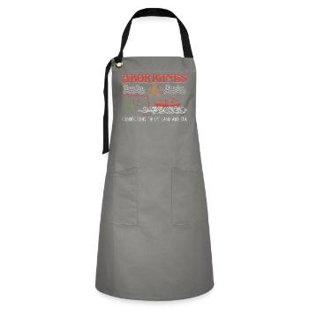 Aboriginal Connections - Artisan Apron - grey/black - Front - Zoe (177cm)