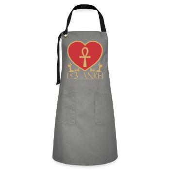 I <3 Ankh - Tablier contrasté - gris/noir - Devant - Zoe (177cm)