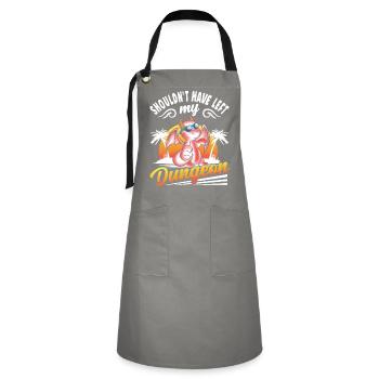 Shouldn't have left my dungeon - Artisan Apron - grey/black - Front - Zoe (177cm)