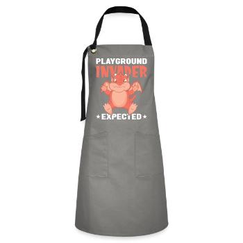 playgound invader expected - Artisan Apron - grey/black - Front - Zoe (177cm)