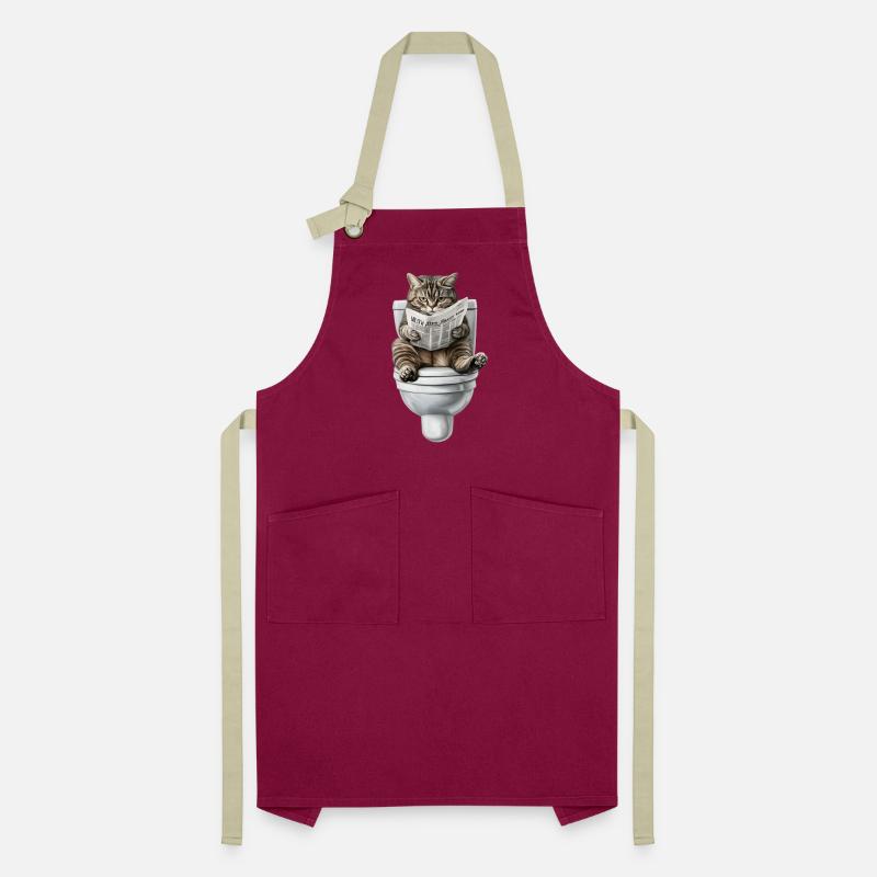 Drôle de chat chat propriétaire de chat Loo Cat Pet Tablier contrasté