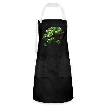 Arbre vert Python Serpents Amoureux Terrarium - Tablier contrasté - noir/blanc - Devant - Zoe (177cm)