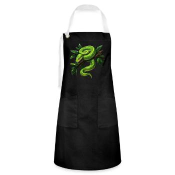 Arbre vert Python Serpents Amoureux Terrarium - Tablier contrasté - noir/blanc - Devant - Zoe (177cm)