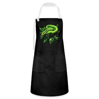 Green Tree Python Snakes Lover Terrarium - Artisan Apron - black/white - Front - Zoe (177cm)