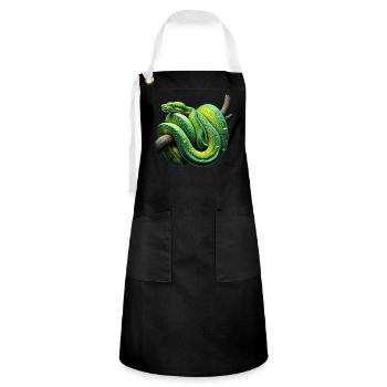 Arbre vert Python Serpents Amoureux Terrarium - Tablier contrasté - noir/blanc - Devant - Zoe (177cm)