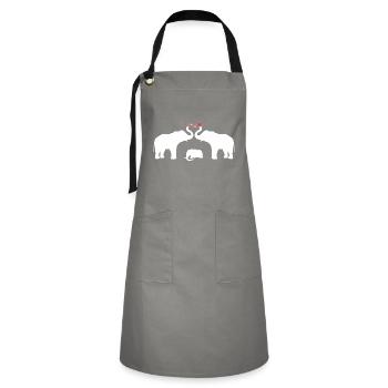 Protecteurs Elephant Parents Mama Papa Elephants - Tablier contrasté - gris/noir - Devant - Zoe (177cm)