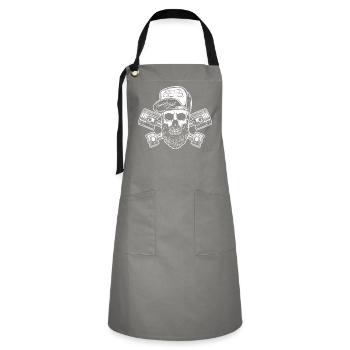 IFA Barkas B1000 Low - Mechanic Skull - Kontrastschürze - Grau/Schwarz - Vorne - Zoe (177cm)