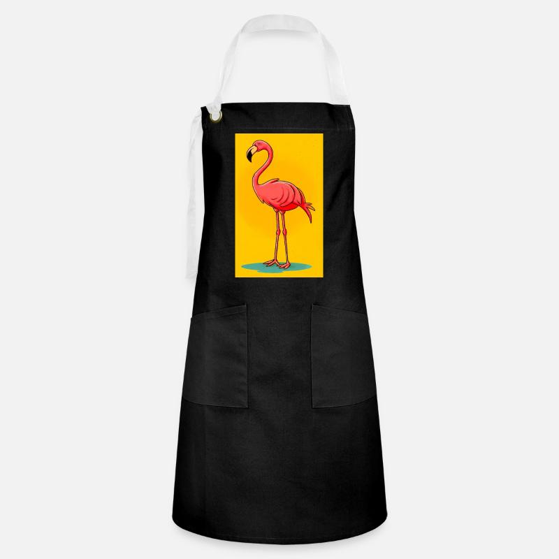flamingo - Artisan Apron - black/white