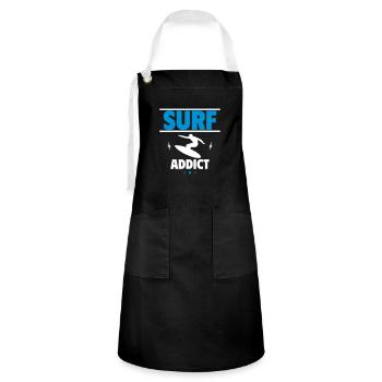 Surf Addict Parfait pour les surfeurs et le plaisir ! - Tablier contrasté - noir/blanc - Devant - Zoe (177cm)