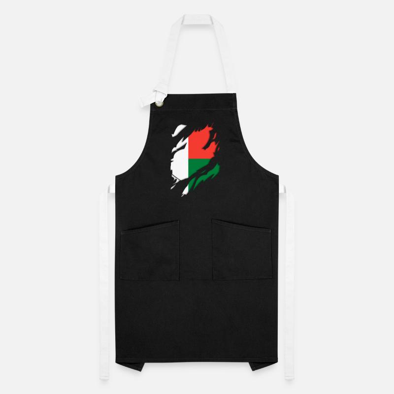 Madagascar flag torn motif Artisan Apron