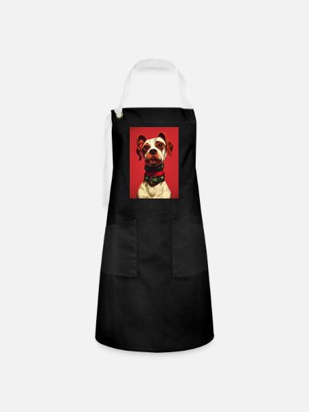 Punk Hund Rot - Kontrastschürze - Schwarz/Weiß